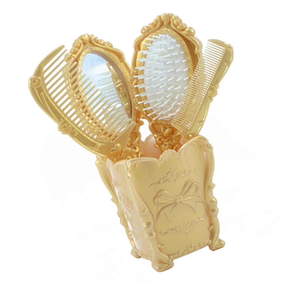 

1Set Comb Mirror Set Women Men Children Hair Growth Smooth Cuticle Layer Salon Tool Mirror Comb Set Hairstyling Tools