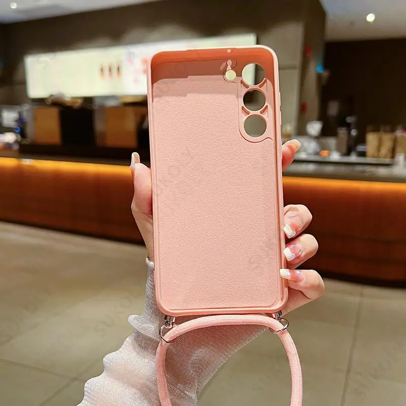 Crossbody-Hülle mit Trageband, weiche Schutzhülle für Samsung Galaxy S23 FE S25 S26 S24 Ultra A17 A57 A37 A18 A55 A56 A16 5G, Flüssigsilikonhülle – Detail 5