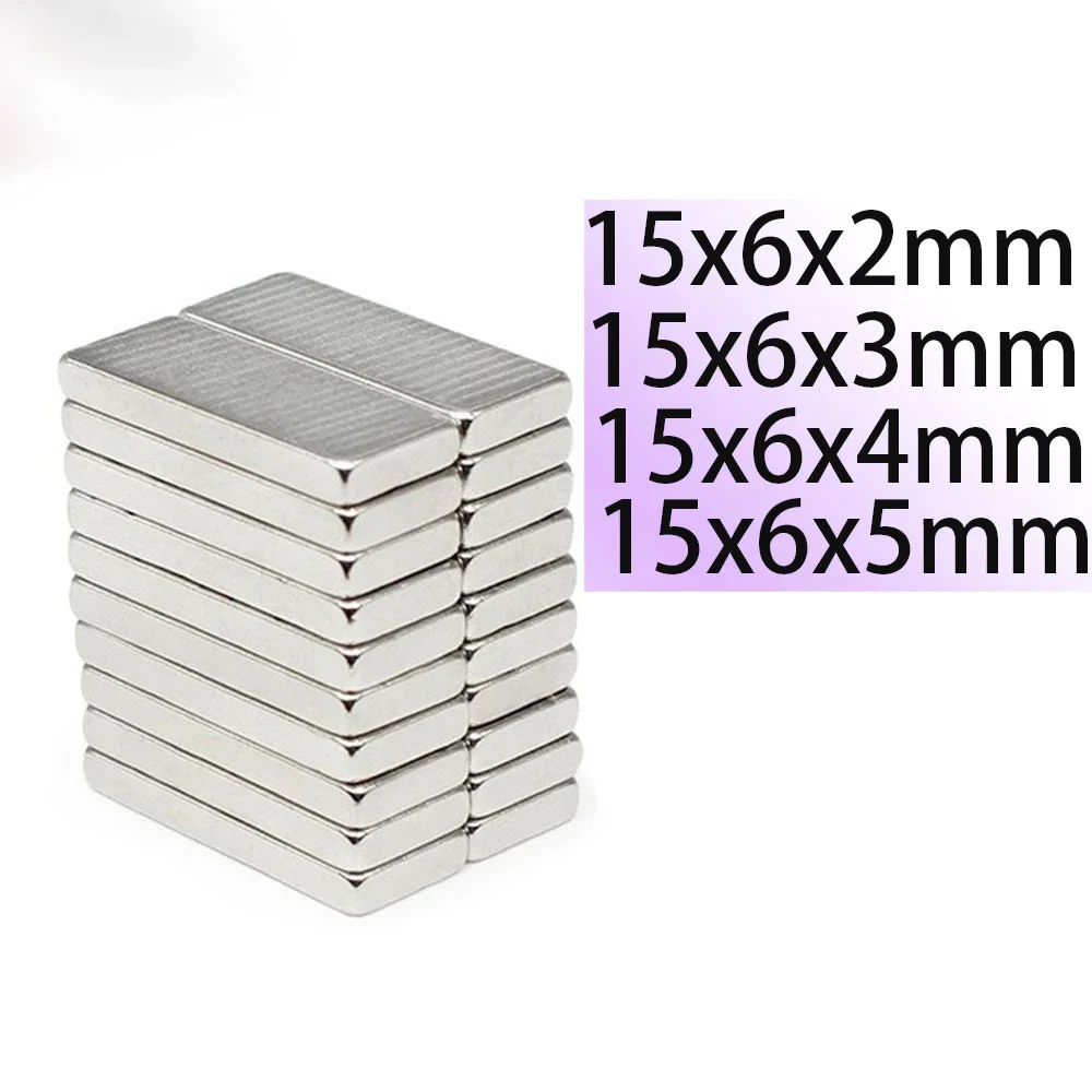 n35 15x6x2 15x6x3 15x6x4 15x6x5 Rectangle Square Neodymium Bar Block Strong Magnets Search Magnetic industrial motor generator