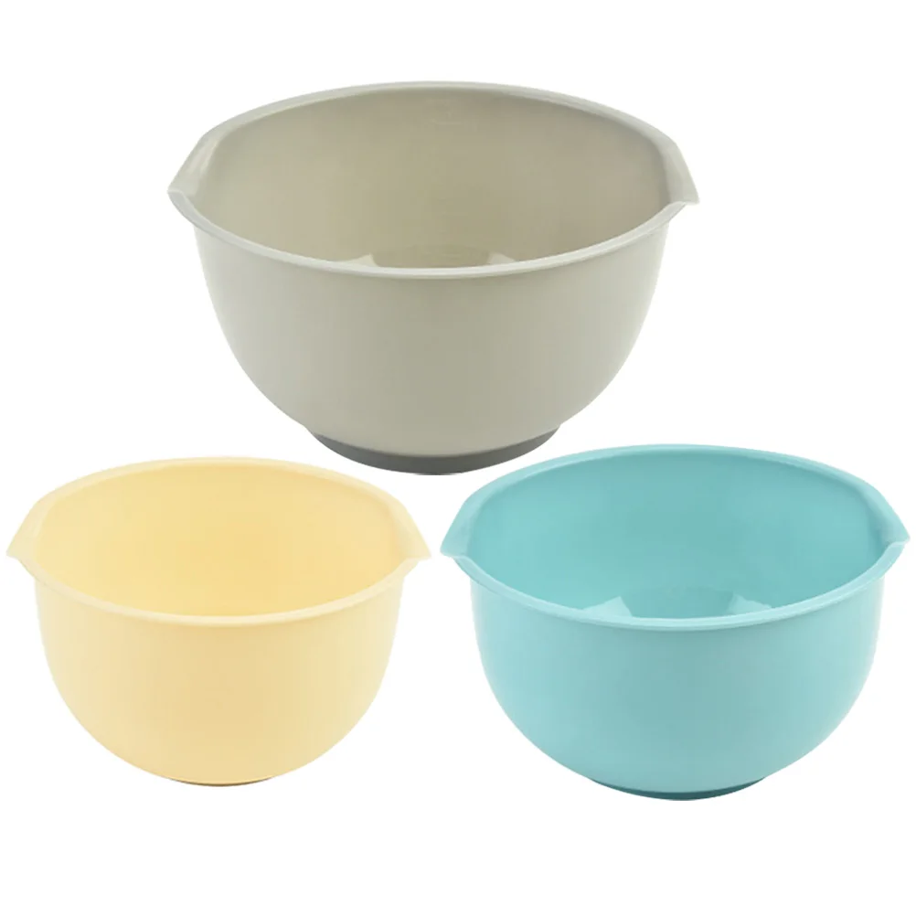 

3pcs Stackable Household Food Lightweight Reusable Noodle Salad Mixing Multi-Function Kitchen Serving Bowl Daily Use Plastic