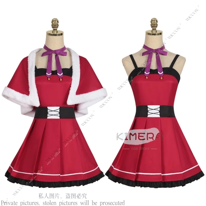 Hoshino Ai Cosplay Costume Anime Oshi No Cos Ko Christmas Red Suit Comic-Con Festivals Character Role Play Party Unisex Cute