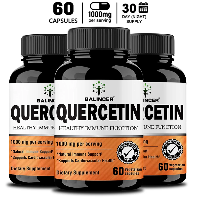 Natural Quercetin Supplement Vegan Capsules Bioflavonoid Support - Supports immune health and energy levels