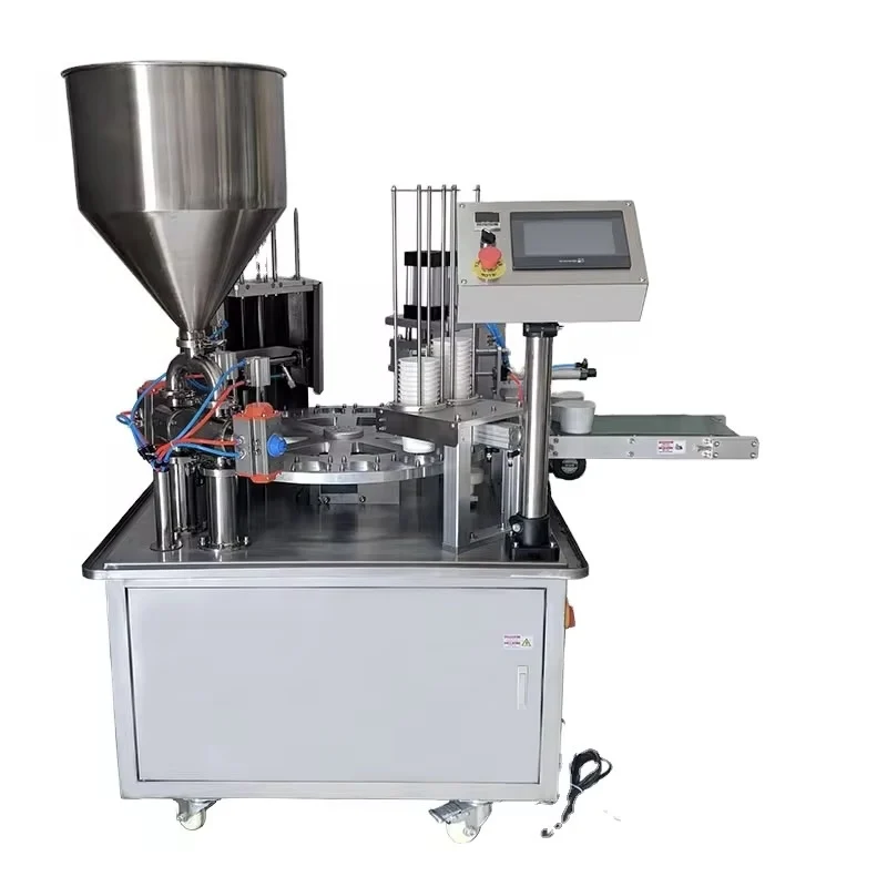%a for Efficient Electric Piston Packing Machine Automatic Turntable Beverage Foil High-Frequency Sealing Filling Machine for*