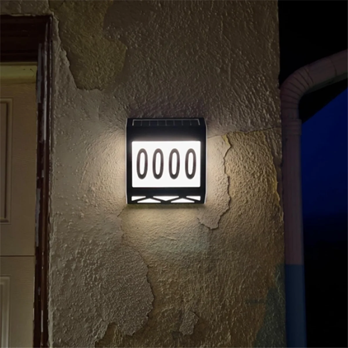 ABBO-Waterproof Street Sign Solar Digital House Light Number Wall Light Address Sign Number Plate Suitable for Garden A