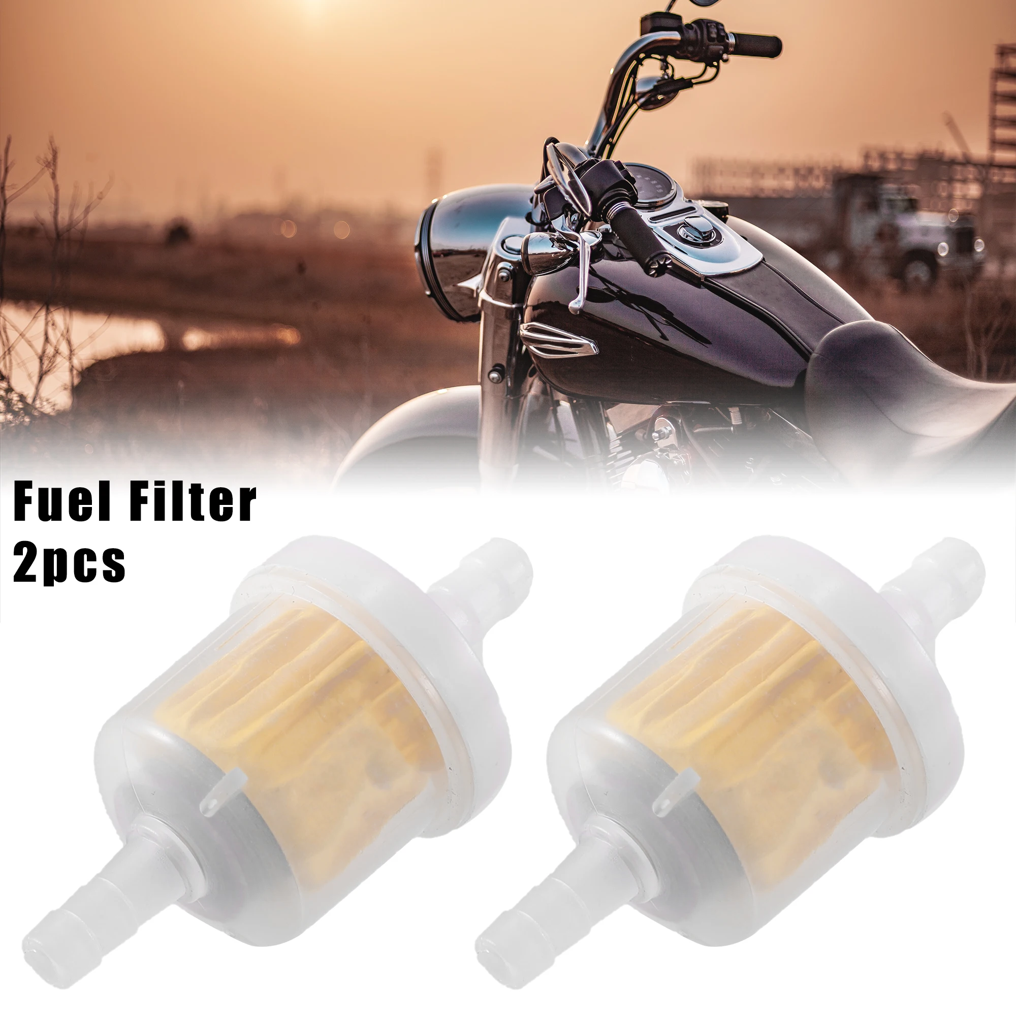 Motoforti 2pcs Clear Universal Fuel Filters Engine Gas Fuel Line Filter with Magnet Replacement for Motorcycle ATV Dirt Bike