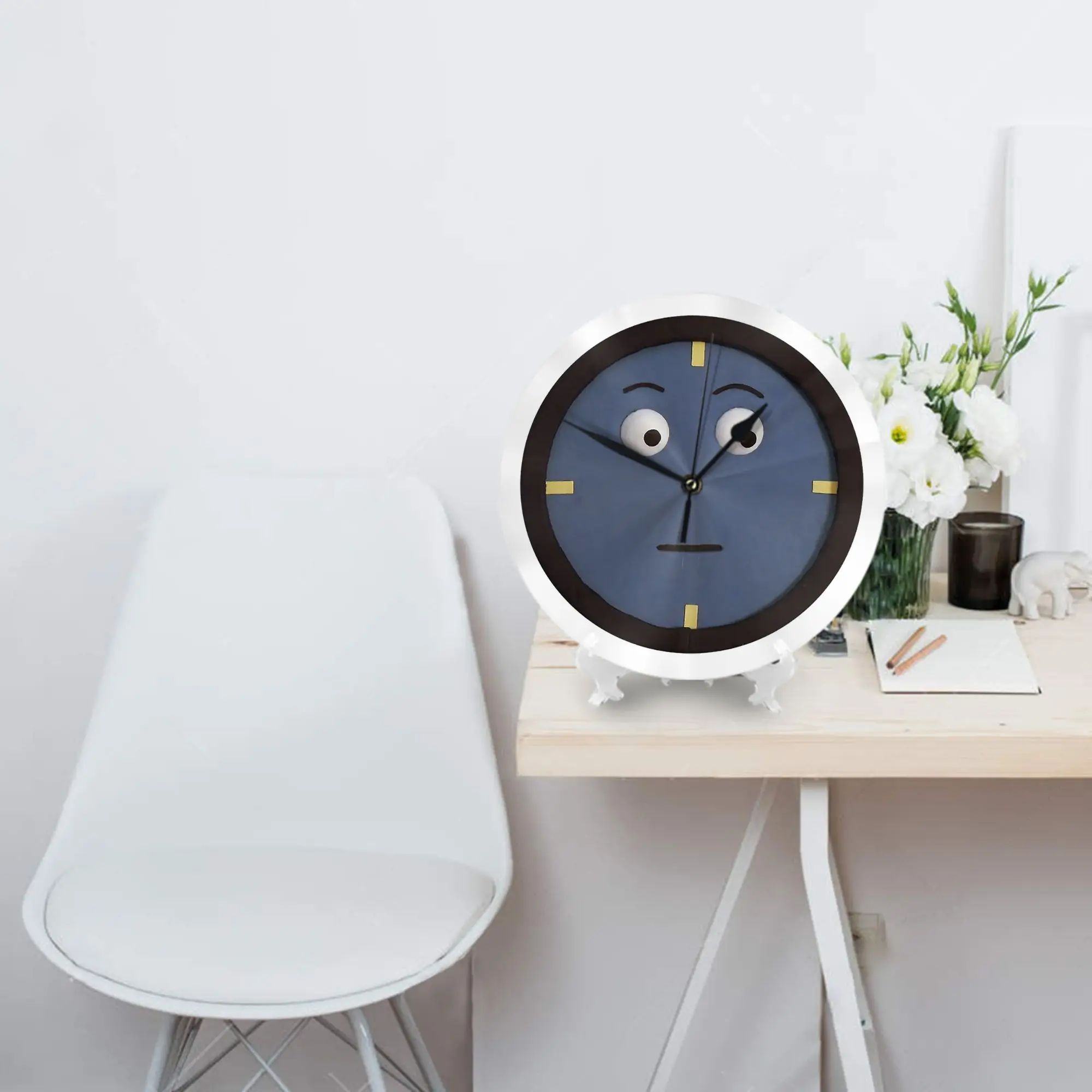 Don't Hug Me I'm Scared Clock (no hands) Wall Clock Room Decoration Silent Round Clock for Bedroom Living Kitchen Home