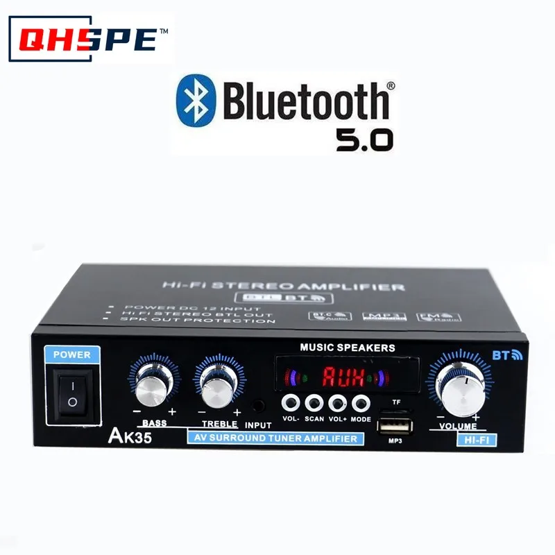Amplificatore di potenza digitale AK35: lettura di schede Bluetooth efficiente portatile compatto e di alta qualità Compatibile con USB 2 canali Durevole