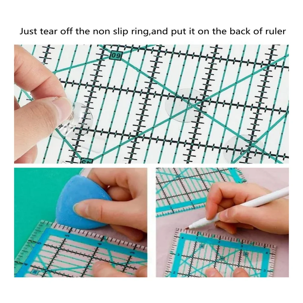 ABKJ-6 Piece Quilting Ruler Ironing Ruler Fabric Cutting Ruler And Clear Mark Acrylic Ruler