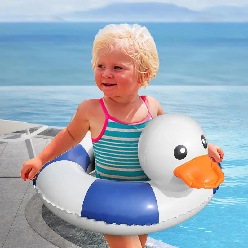 Kids Pool Swim Rings Swimming Inflatable Ring Duck Shape Swim Rings Children Waist Swim Ring Water Swim Beach Party Supplies