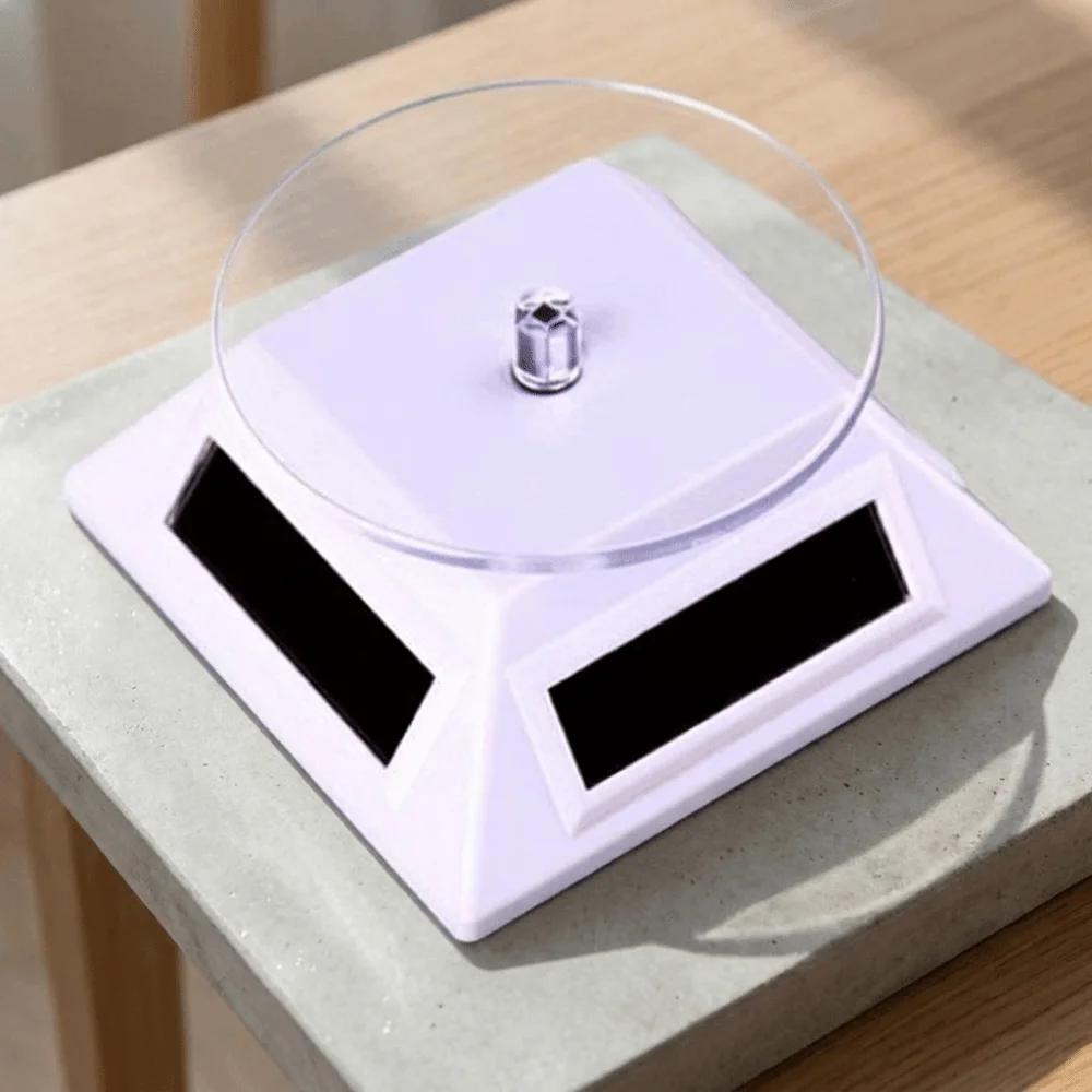 360 Degree Rotation Solar Turntable Compact Design Solar Powered Solar Showcase Gift Display Portable Jewelry Display Stand