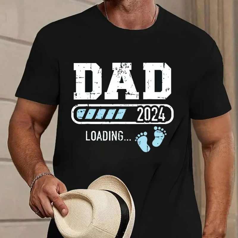 Funny Dad 2025 Loading for Pregnancy Announcement T Shirt New Baby Family Cotton Streetwear Father Days Gifts T-shirt Daddy Tops