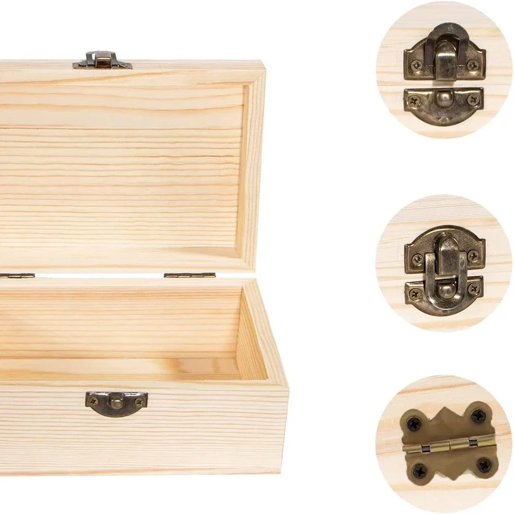 صندوق تخزين خشبي مع غطاء مفصلي، علبة متينة متعددة الوظائف، صناديق مجوهرات للحرف اليدوية بنمط حروف الفراشة الوردية المنزلية