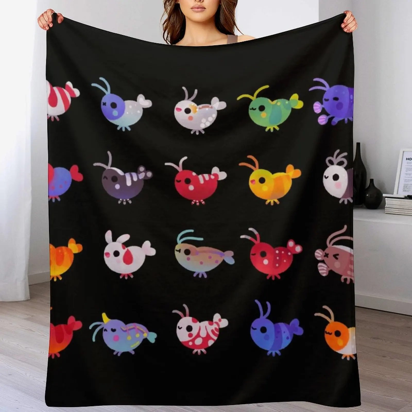 

Freshwater shrimp Throw Blanket Warm Hairy decorative Baby Blankets