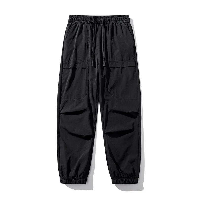 Calças homens verão fina seda gelo homens calças casuais marca maré de secagem rápida respirável calças esportivas toe cargo pants