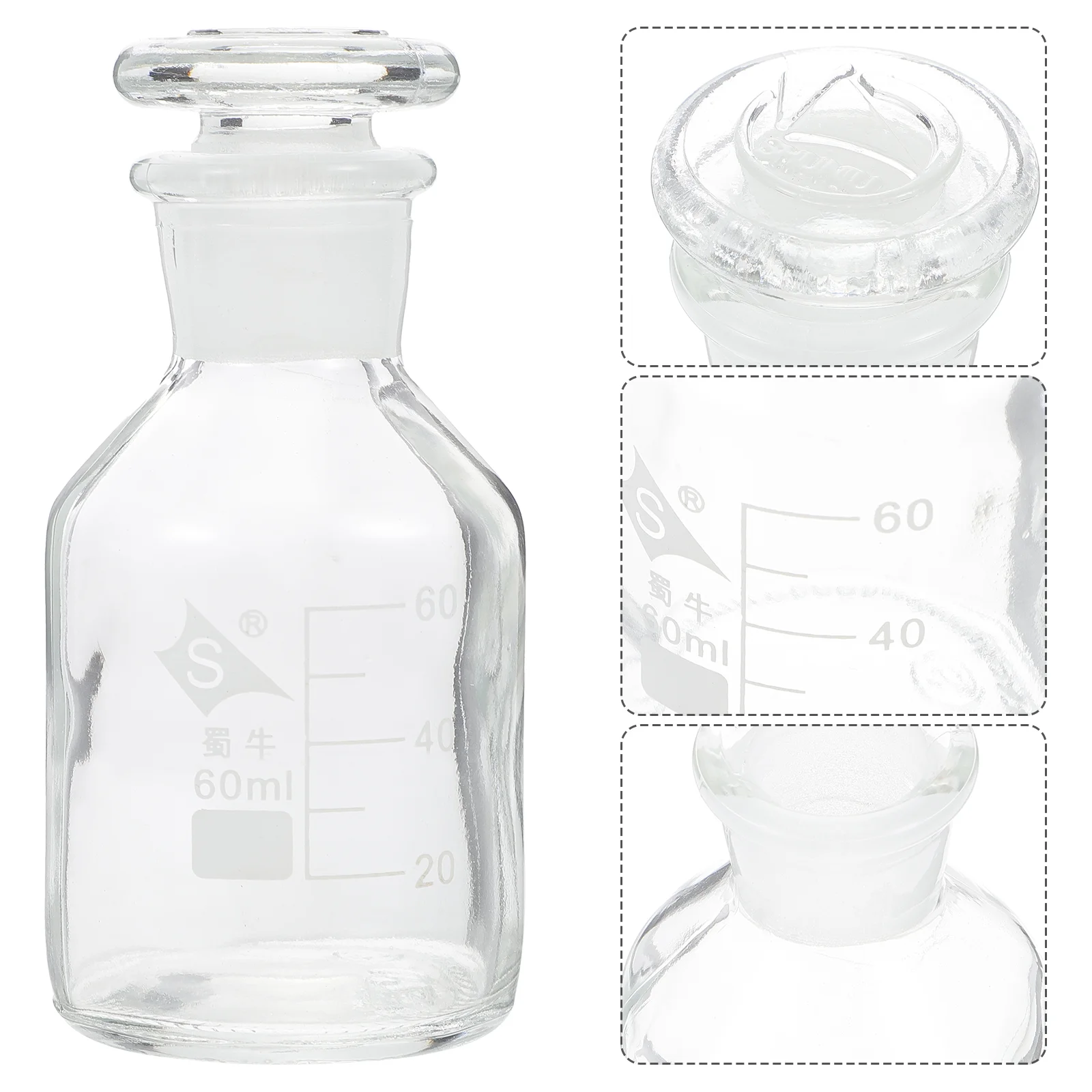 

Glass Reagent Bottle Wide Mouth Bottles Chemicals Tank Laboratory Sample