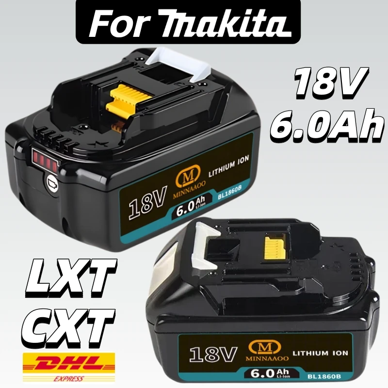 

NEW For Makita 18V 6Ah Battery Li-ion Replacement LXT BL1860B BL1860 BL1850 BL1830 DHP482RFX9 BL1815 LXT400 for Cordless