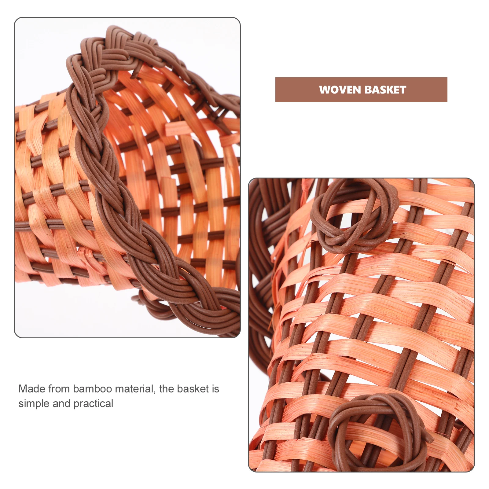 

Bamboo Cornucopia Desktop Snack Fruit Bread Serving Storage Household Food Woven Decor Kitchen Tabletop Bread Basket Fruit