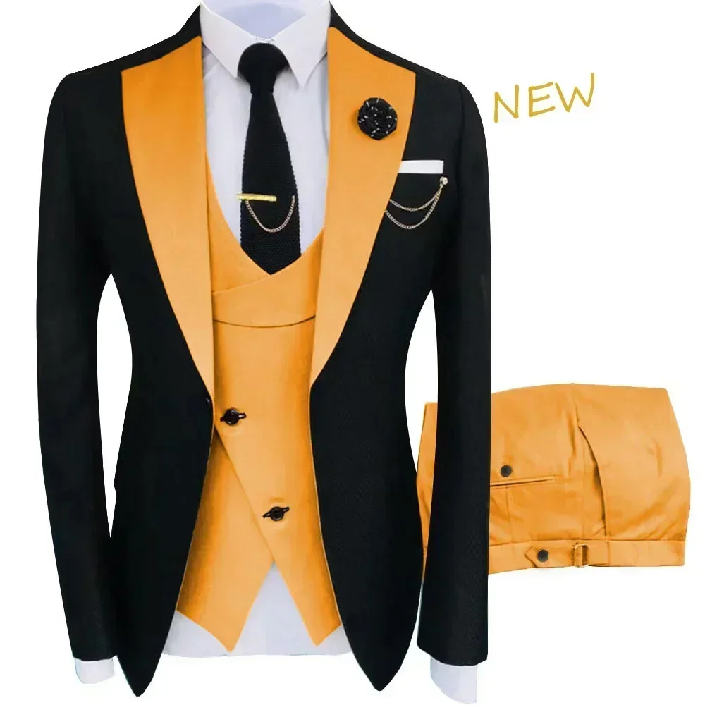 W267 Three-piece suit for men, large size dress, slim fit, groomsmen and groom