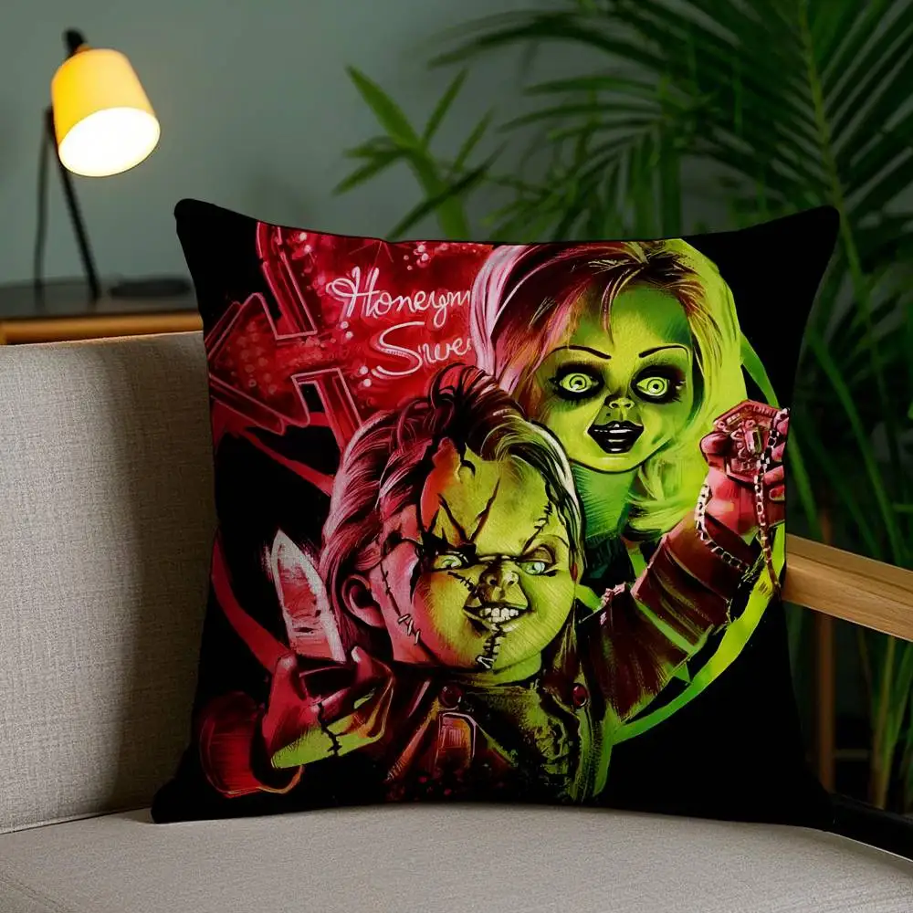 B-bride of C-Chucky Horror moive Pillow Case Anti-dustmite Invisible zipper Sofa Bed