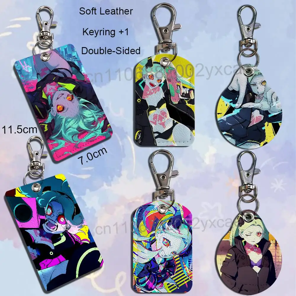 Colorful and adorable girl Rebecca Card Holder With Keychain Executive Protection For Bank Credit Subway Bus Case