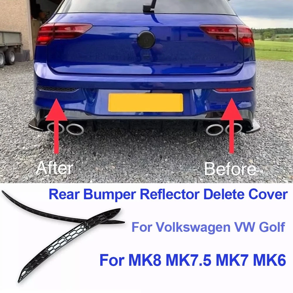 

Reflector Fog Light Lamp Cover Trim For VW Golf MK8 MK7.5 MK7 MK6 TSI TDI GTI GTD R R-Line Accessories ABS Bright Black Rear