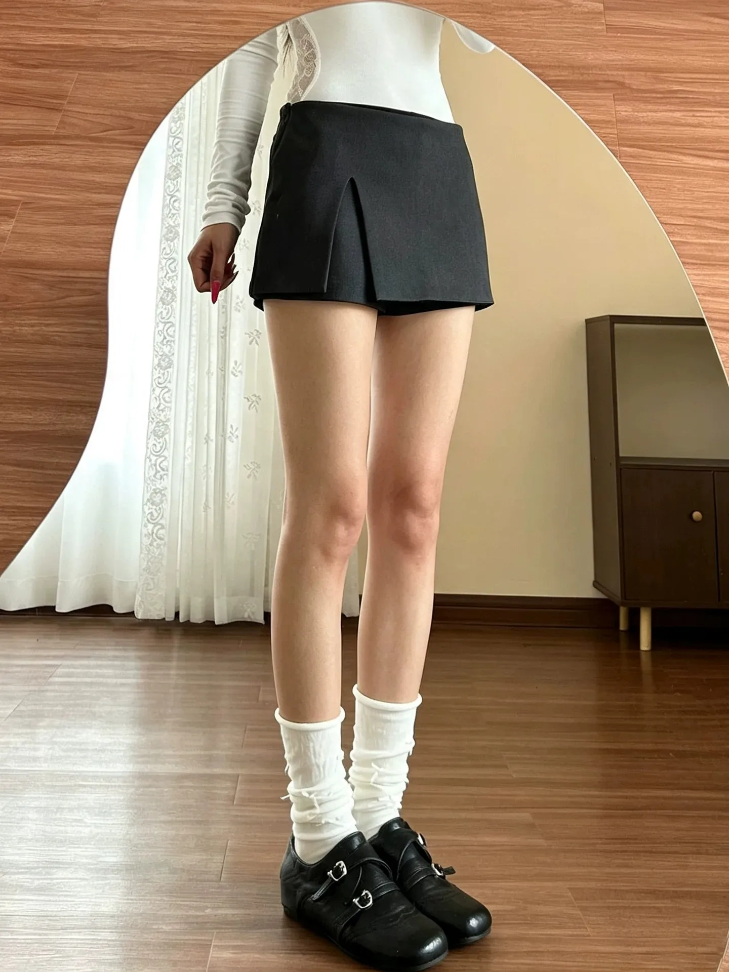 Hot Girl A-Line  Skirt Women's Summer 2026 Grey Bodycon Short Skirt High Waist Casual Style Non-Stretch Fabric Zipper Clo...