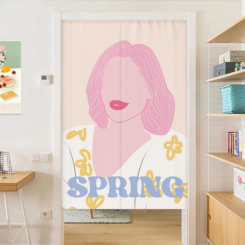 VIKAMA Multiple Cute Cats Noren Door Curtain Lovely Cartoon Print Hanging Curtain Children Room Partition Sweet Ins Home Decor
