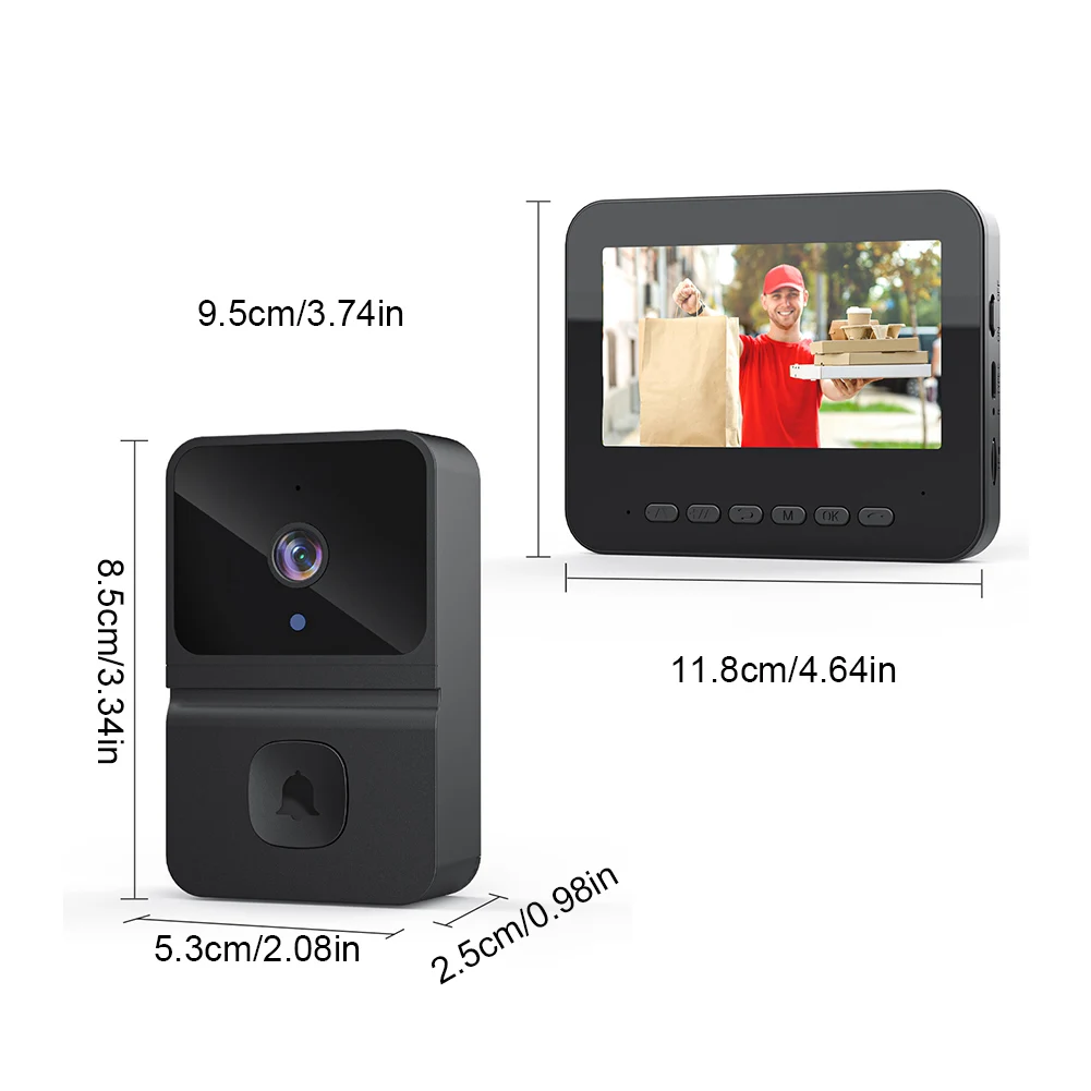 Timbre de vídeo inalámbrico con Wi-Fi de 2,4G, visión nocturna infrarroja, timbre de vídeo inteligente, timbre de comunicación Dual para apartamento familiar