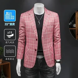 H461 autumn and winter new plaid men's single suit for young and middle-aged business