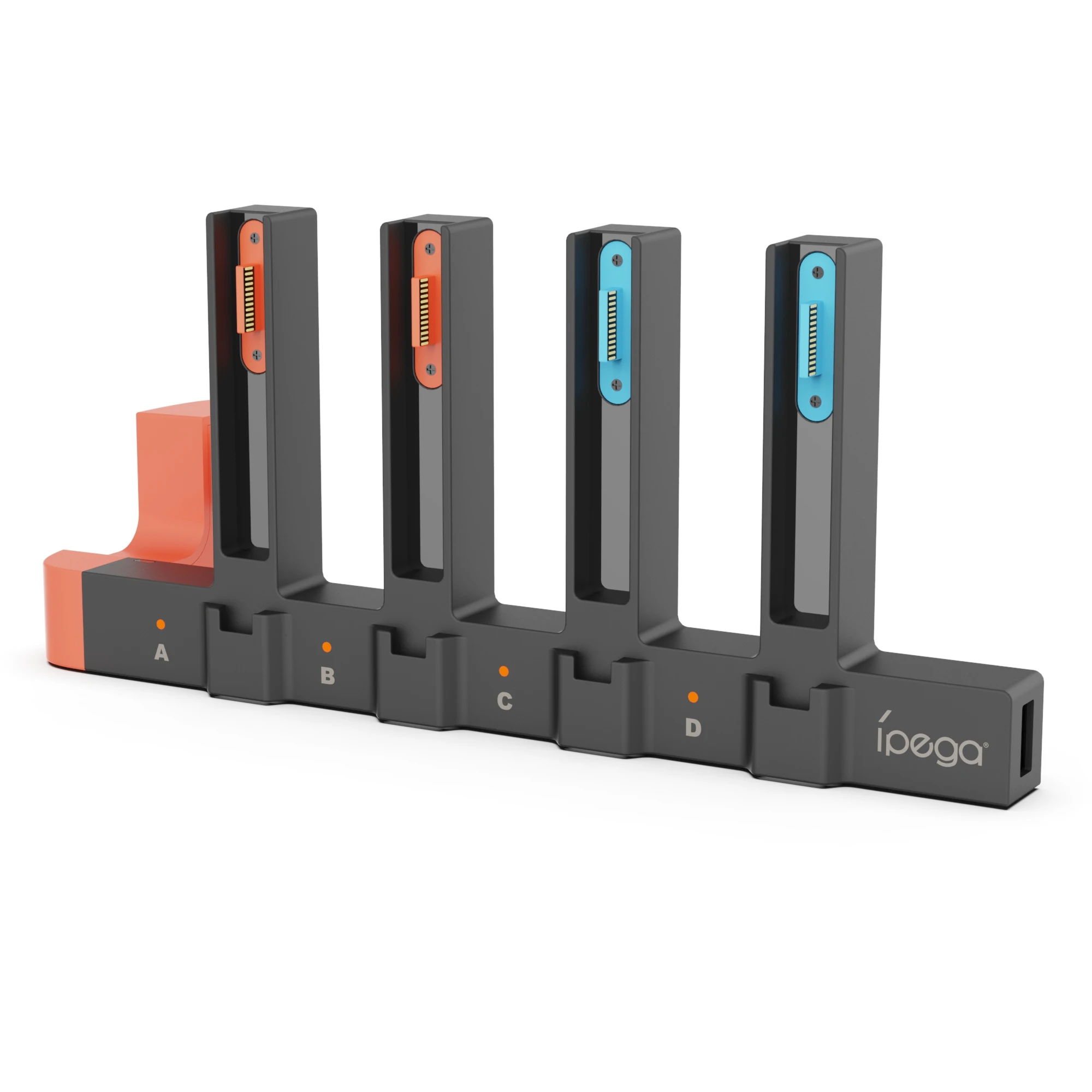 قاعدة شحن IPega PG-2186 للتبديل/OLED، مفتاح 2 مع منافذ Joy-Con ذات 8 فتحات، 1 محور USB 2.0 ومؤشرات LED