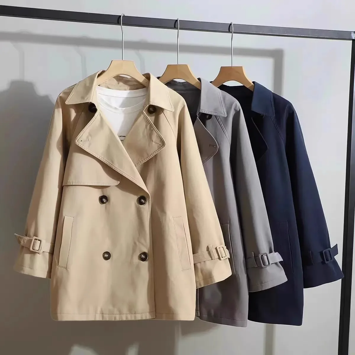 

plus Size Autumn Winter Coat for Women Trendy Korean Waist-Cinching Medium-Length Briti Sle ular Outerwear Youth Faion