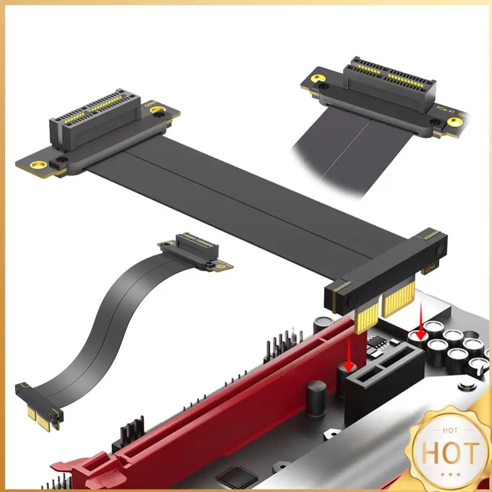 

PCI-E 4.0 X1/X4 Райзер-кабель Удлинительный кабель PCIE 4.0 90 ° Монтажный гибкий высокоскоростной кабель PCIE Gen 4, адаптер 90 градусов