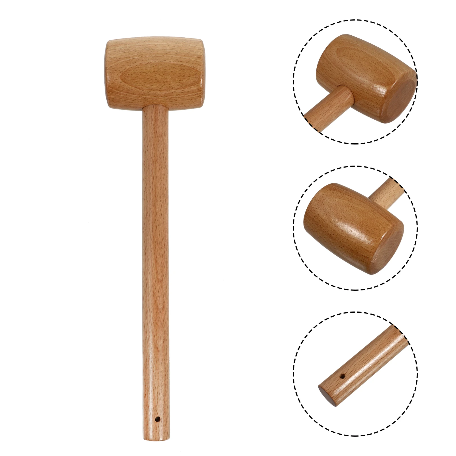 

2Pcs Crab Mallet Wooden Seafood Hammer Beech Eco Friendly Shellfish Cakes Making Tool Smooth Edges Wooden Hammer