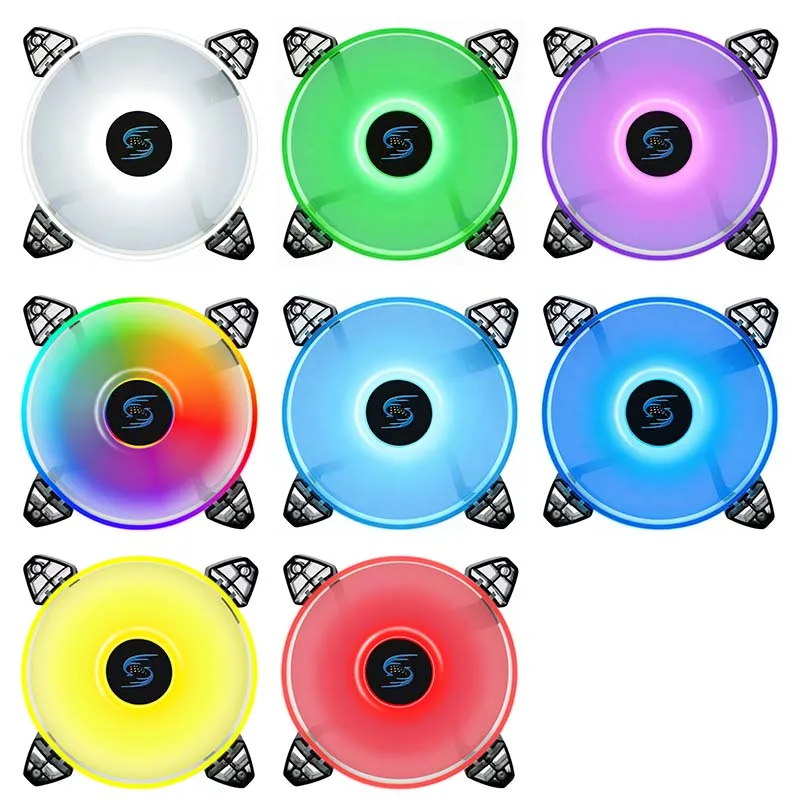 120mm PC Case Fan RGB Cooling Fan Cpu Cooler Fan Wireless 4Pin PWM LED Case Fans Computer Case Fan Chassis Cooling Ventilador view 4
