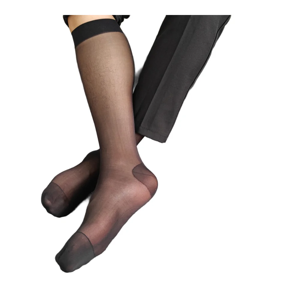 

1 Pair Men Ultrathin Socks For Summer Breathable Middle Length Stockings Casual Business Transparent Sexy Calf Socks