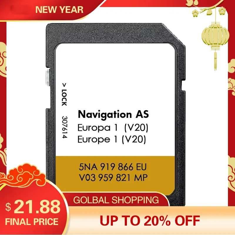 New for VW Discover Media Navi AS Map GPS UK Europe 2025 Sat Nav SD Card 32GB Memory Flash Car Version