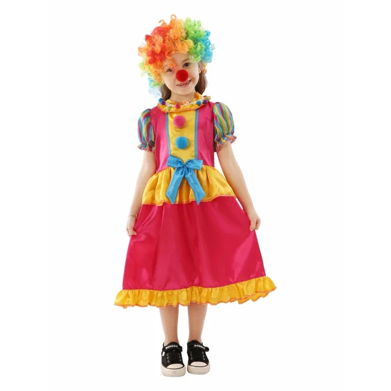 

Kids Carnival Clown Circus Cosplay Costumes Halloween Children Boys Girls Baby Birthday Halloween Party Jumpsuit Hat