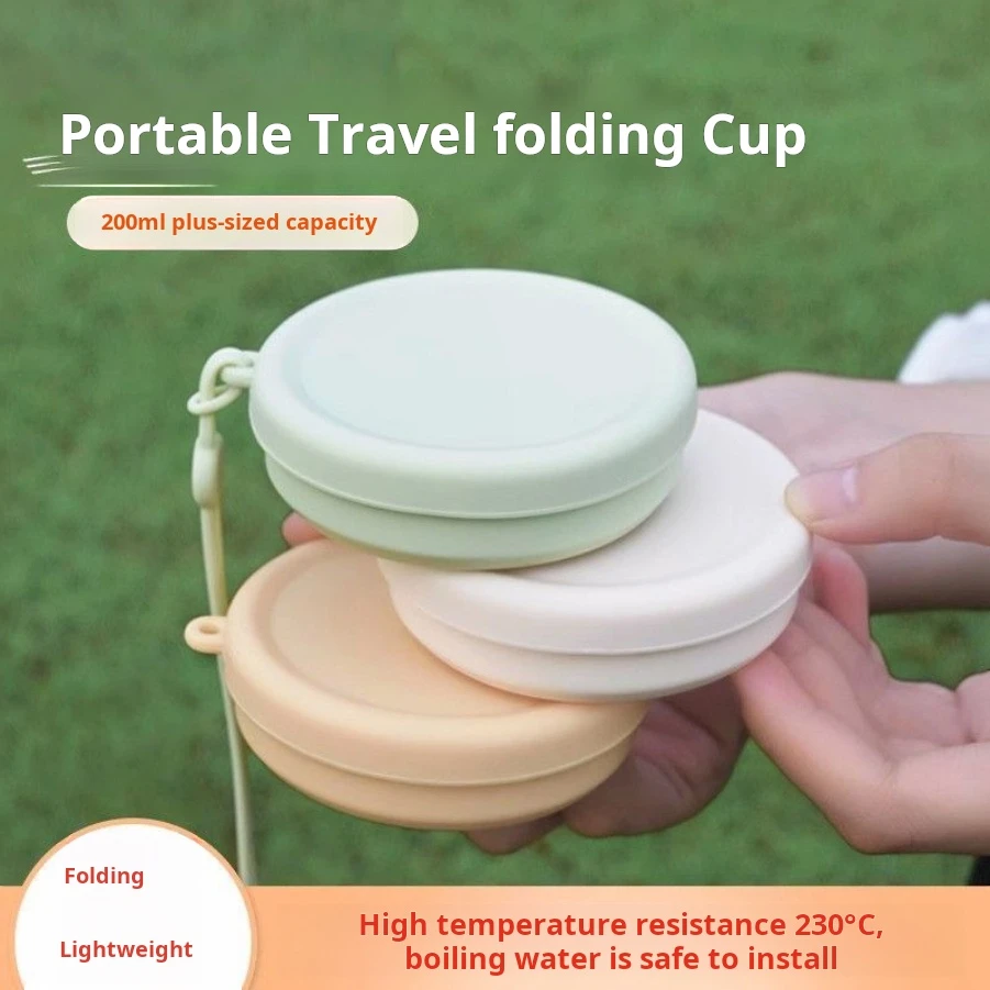 

Foldable water cup portable food grade silicone cup travel mouthwash brushing cup retractable coffee cup with lid