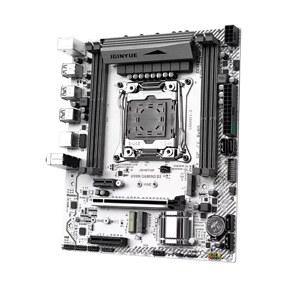 JGINYUE X99 Placa-mãe LGA2011-3 M-ATX Suporte Xeon E5 V3 V4 CPU DDR4 ECC RAM X99M GAMING D4 ARGB