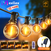 Mexllex 15.5M G40 Solar String Lights Outdoor, 8 Light Modes, Globe Patio Waterproof Plastic Bulbs for Balcony Garland Wedding