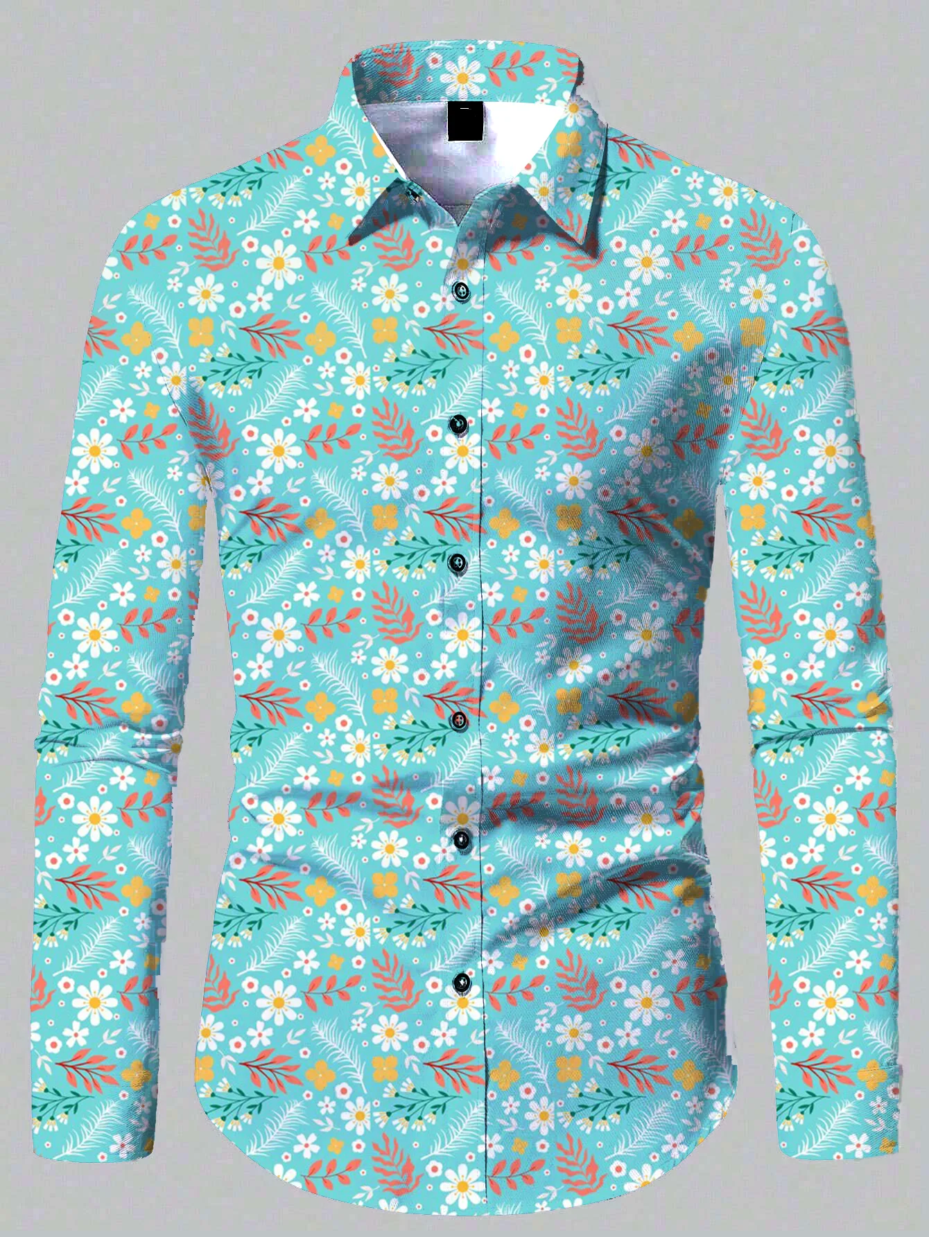 Retro 2024 Men\'s New Comfortable Long Sleeve Shirts New Casual Design Shirt Fashion 3D Printed Flower Pattern Men\'s Clothing