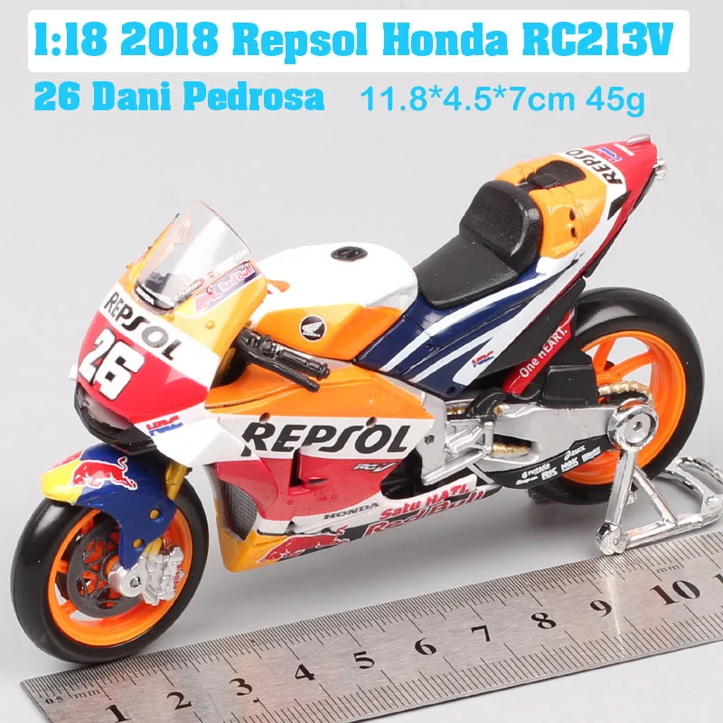 Dzieci 1/18 Maisto Honda RC213V Repsol # 26 Dani Pedrosa 2018 GP Racing Model Motocykla Zabawka Pojazd Miniatury Kolekcjonerskie
