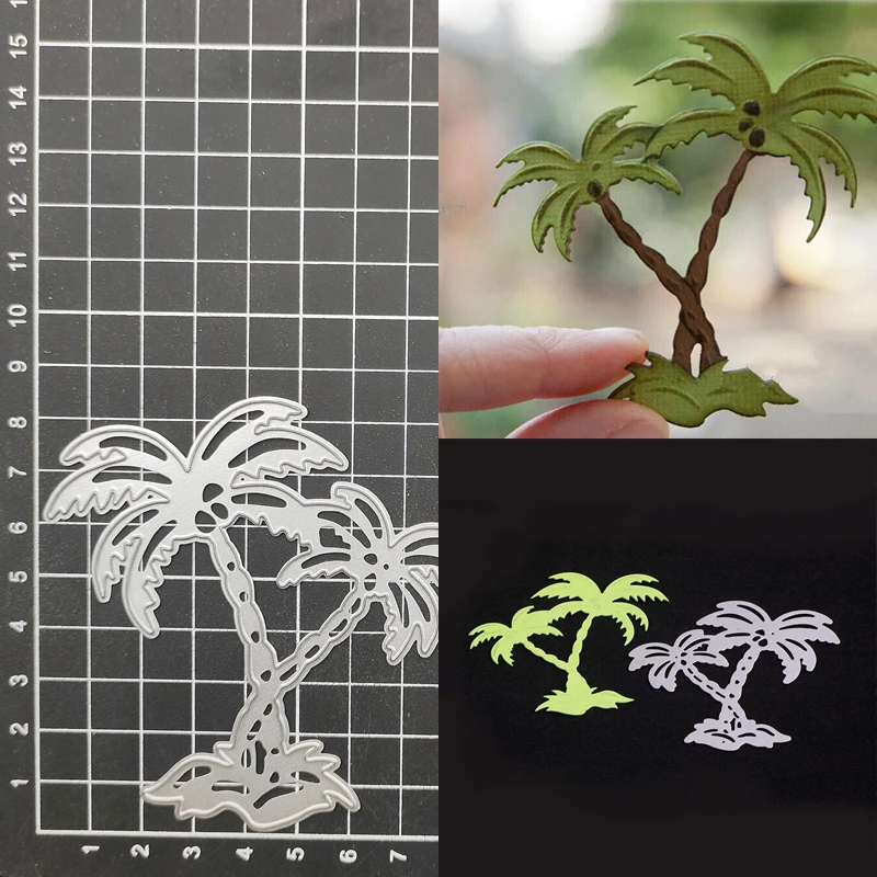 

Coconut tree Metal Cutting Dies Stencil Scrapbooking Diy Album Stamp Paper Card Embossing Decor Craft Knife Mould