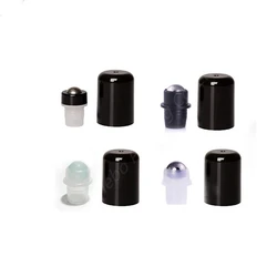 10/100pcs Steel Roller&Lids for 18mm/410 Neck Size Doterra Glass Essential Oil Bottles Aromatherapy Perfume Roll On Bottle DIN18