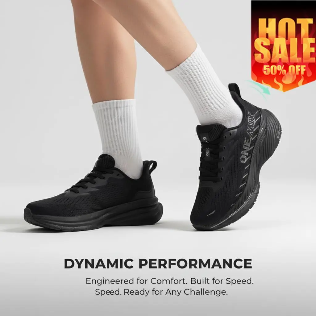 ONEMIX Running Shoes Breathable Mesh Enhanced Shock Absorption Responsive Cushioning Road Gym Running Sneakers