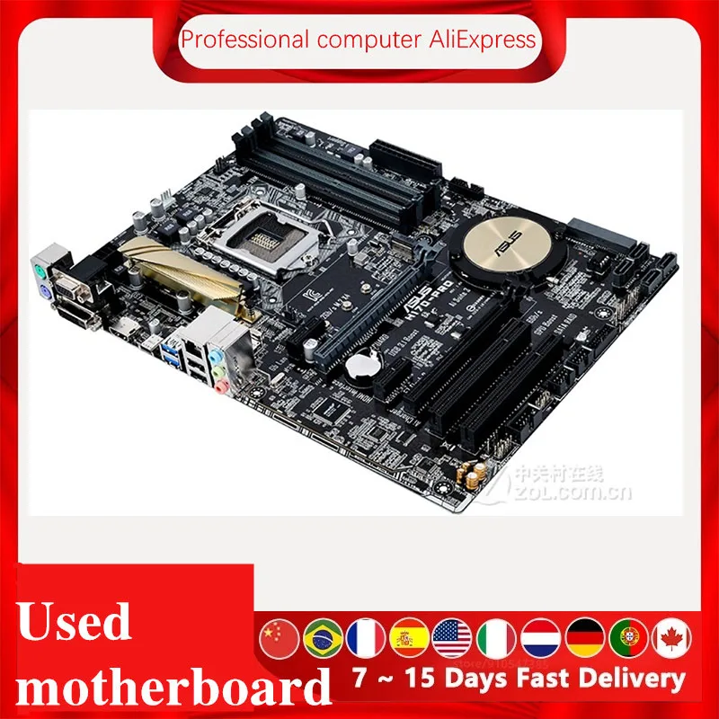 For ASUS H170-PRO Original Used Desktop Intel H170 H170M DDR4 Motherboard LGA 1151  i7/i5/i3 USB3.0 SATA3