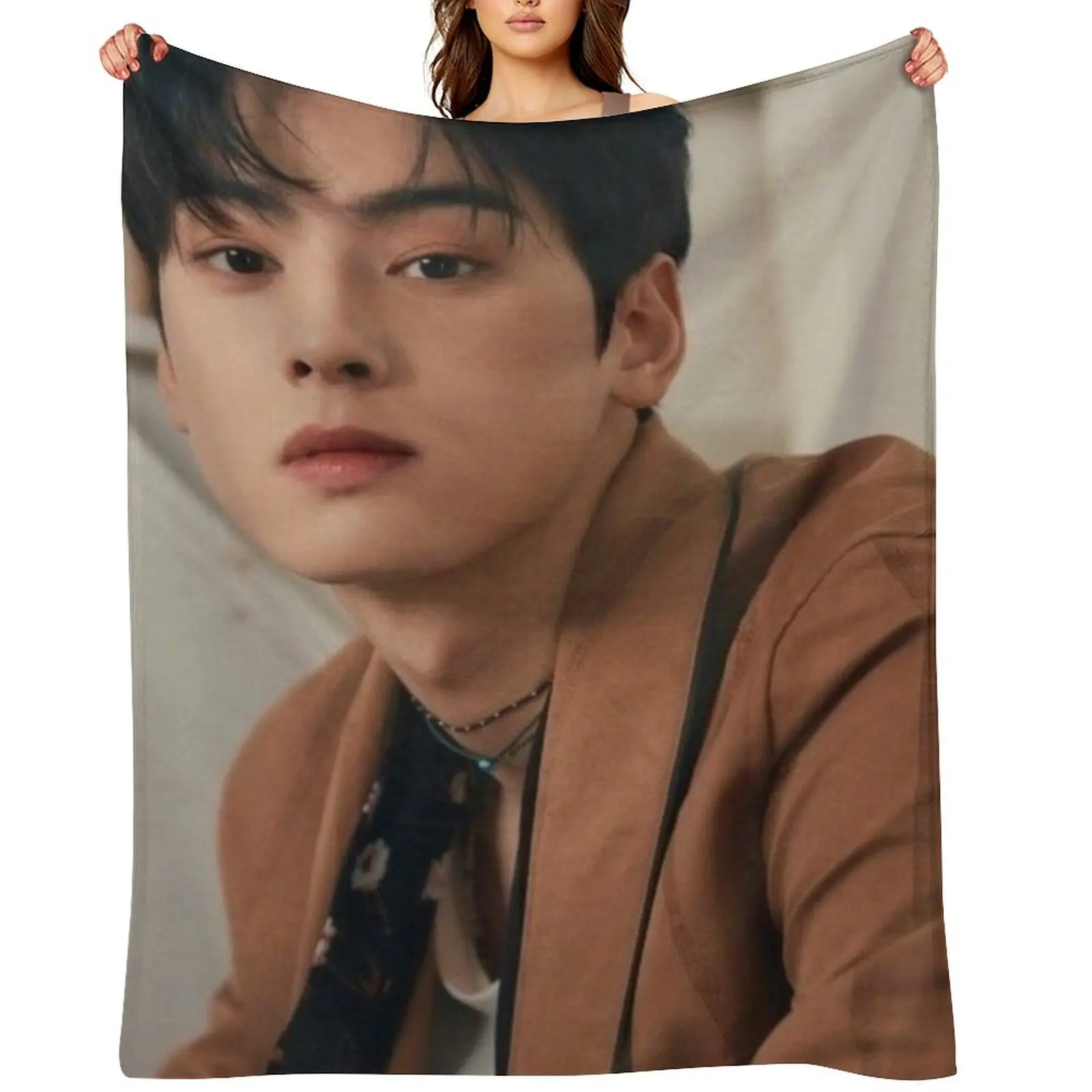 

Astro Cha Eun-woo Throw Blanket Furrys Sofa Quilt anime cosplay anime Blankets