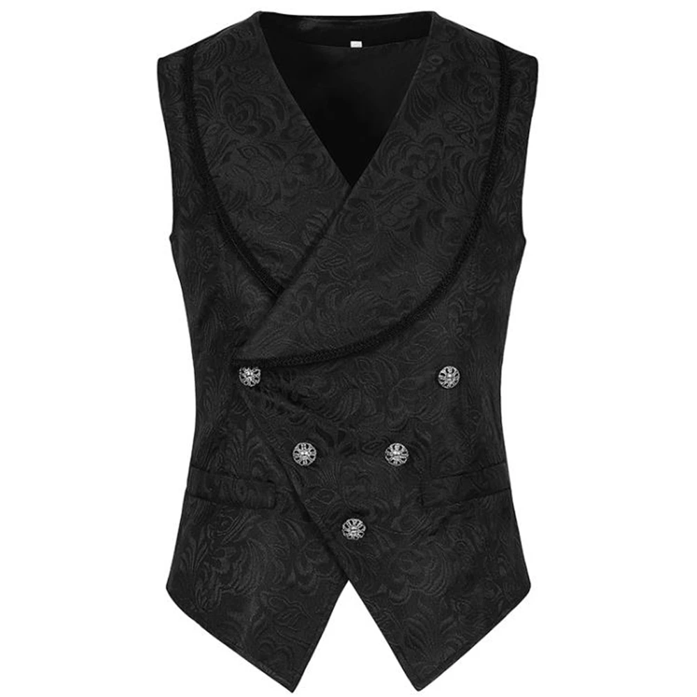 Chaleco Medieval para hombre, disfraz de Cosplay, chaqueta Steampunk, chaleco, abrigo, chaqueta gótica de fantasma victoriano, trajes, Tops de vestir