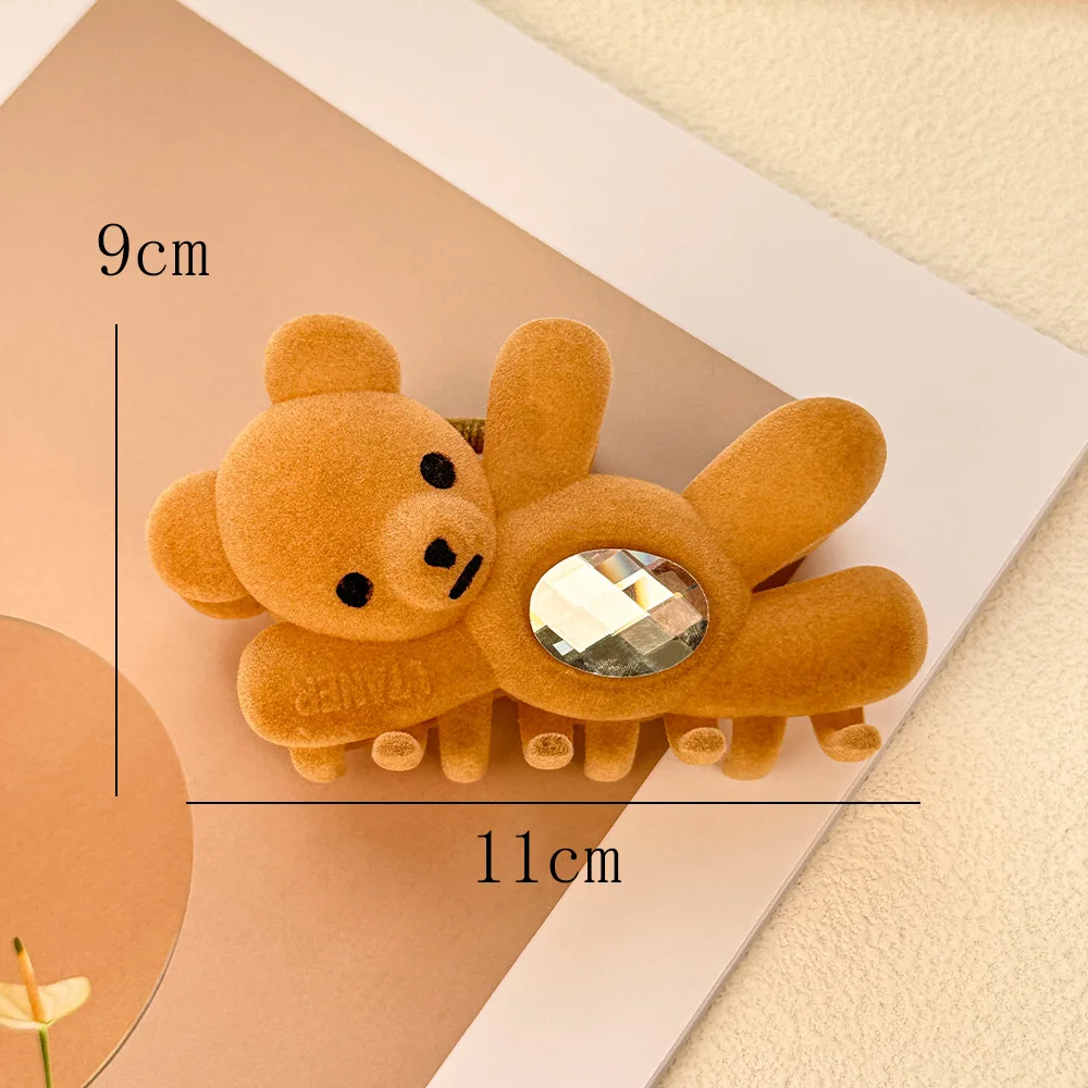 1 Stück süße winkende Teddybär-Haarspange mit hohem ästhetischem Wert, Strass-Stirnband, Hai-Clip, Valentinstag-Haar-Accessoire
