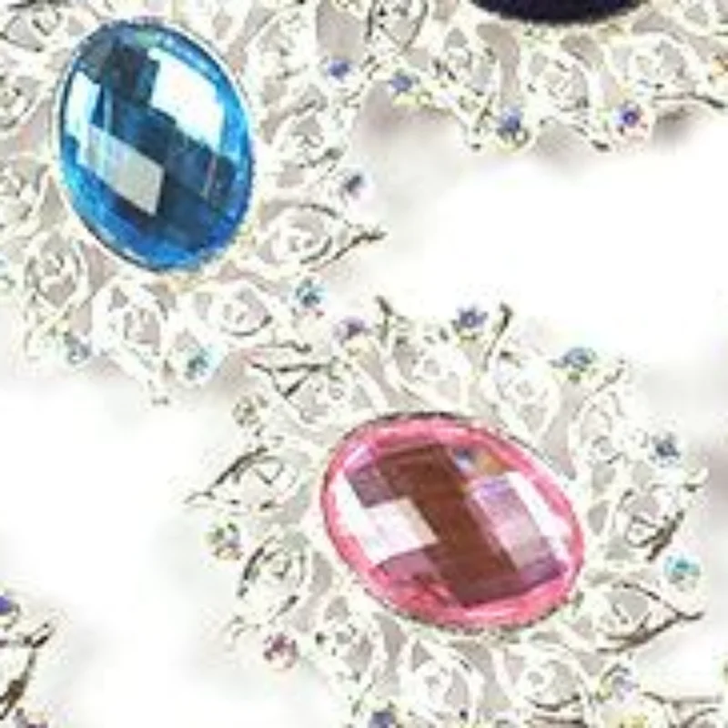 

5 шт. эллиптических декоративных пуговиц в форме цветка, со стразами, из сплава, с плоским основанием, для рукоделия и аксессуаров DIY